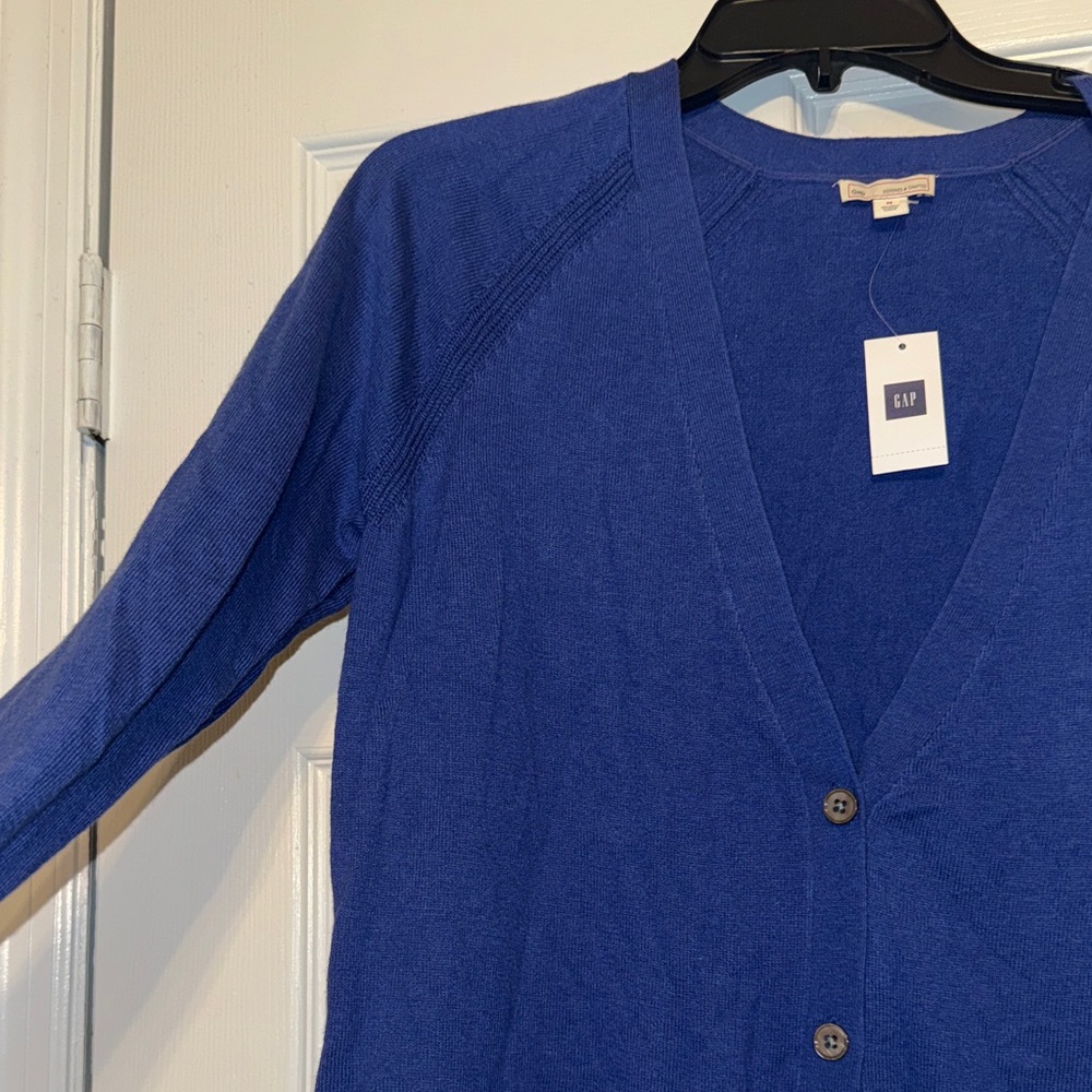 GAP Women's Deep Blue Cardigan Sweater - Picture 4 of 8